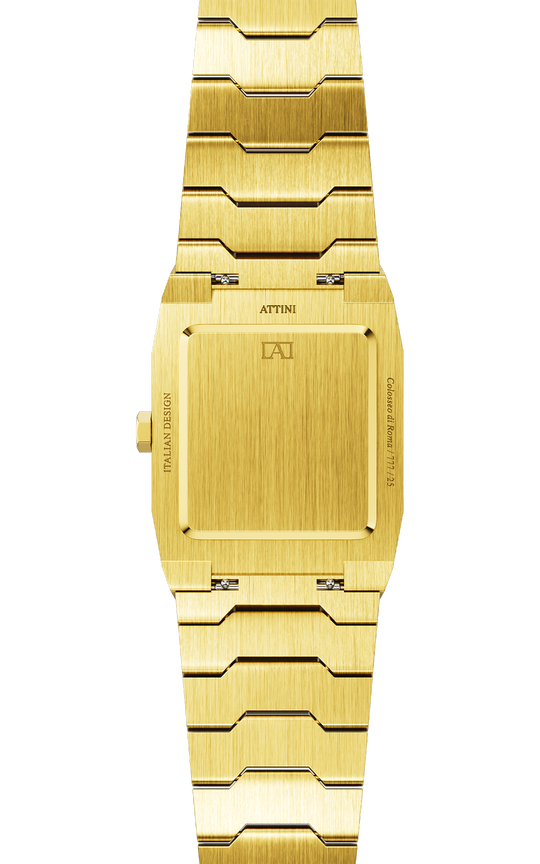 ATTINI - Colosseo di Roma, Verona / Oyster Bracelet, Gold Color, Swiss Movement.