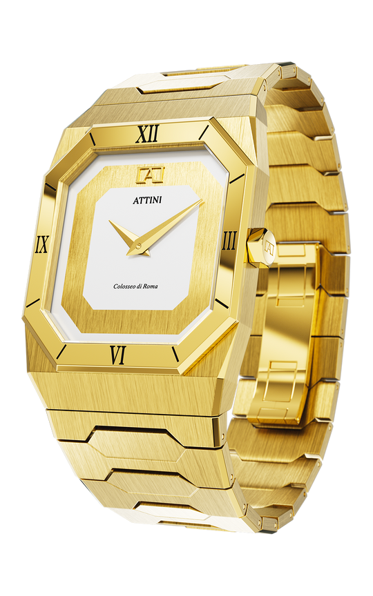 ATTINI - Colosseo di Roma, Verona / Oyster Bracelet, Gold Color, Swiss Movement