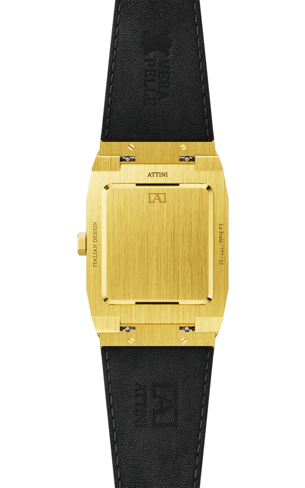 ATTINI - La Scala / Leather Strap, Black Color, Swiss Parts.