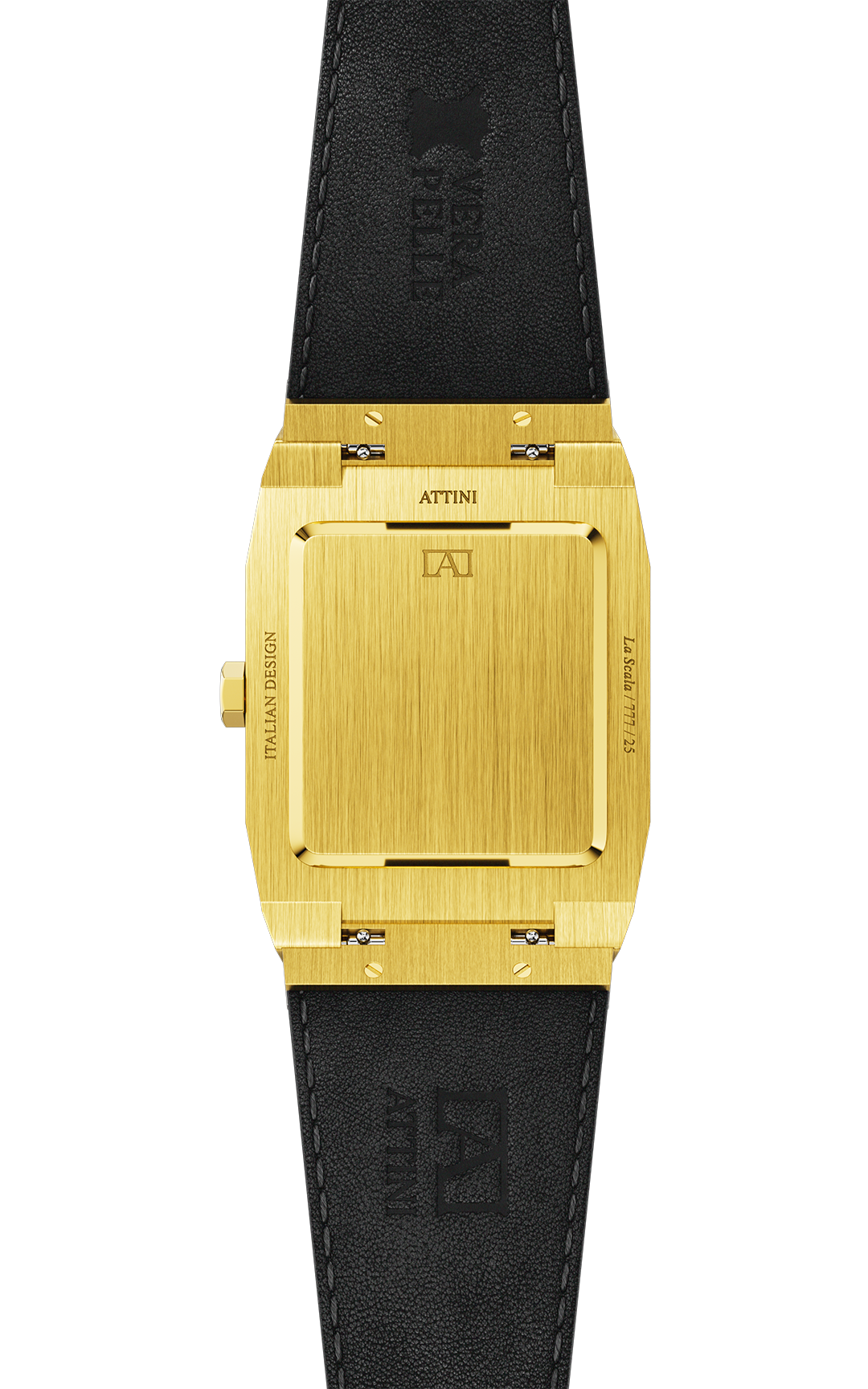 ATTINI - La Scala / Leather Strap, Black Color, Swiss Parts.
