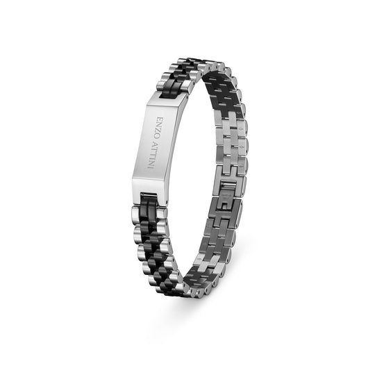 "Piazza Navona" - President Bracelet / Silver & Black.