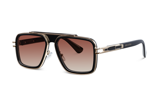 Castel del Monte / Black & Gold Color + Dark Brown Gradient Lens