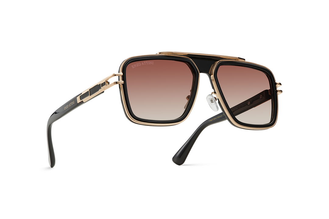 Castel del Monte / Black & Gold Color + Dark Brown Gradient Lens