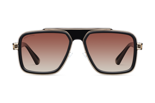 Castel del Monte / Black & Gold Color + Dark Brown Gradient Lens