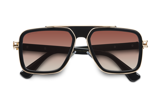 Castel del Monte / Black & Gold Color + Dark Brown Gradient Lens