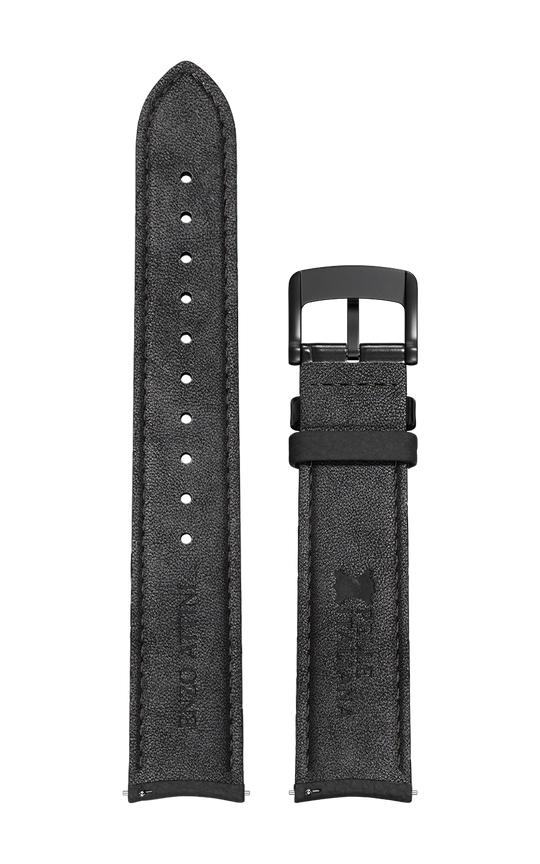 Black Italian Leather Strap / Black Color Buckle