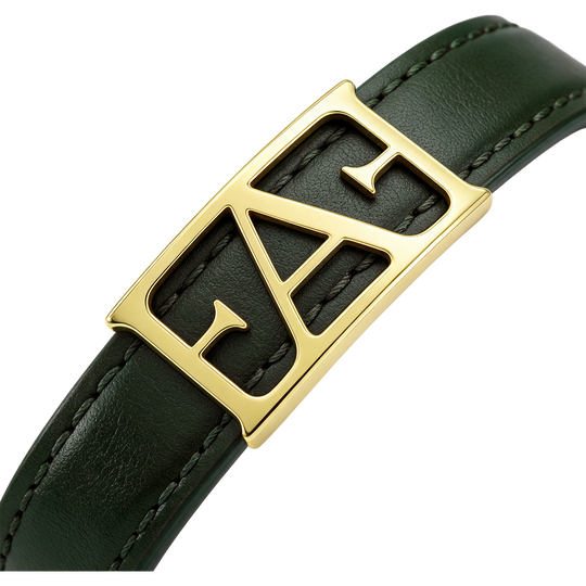 Statement Leather Bracelet / Green Color.