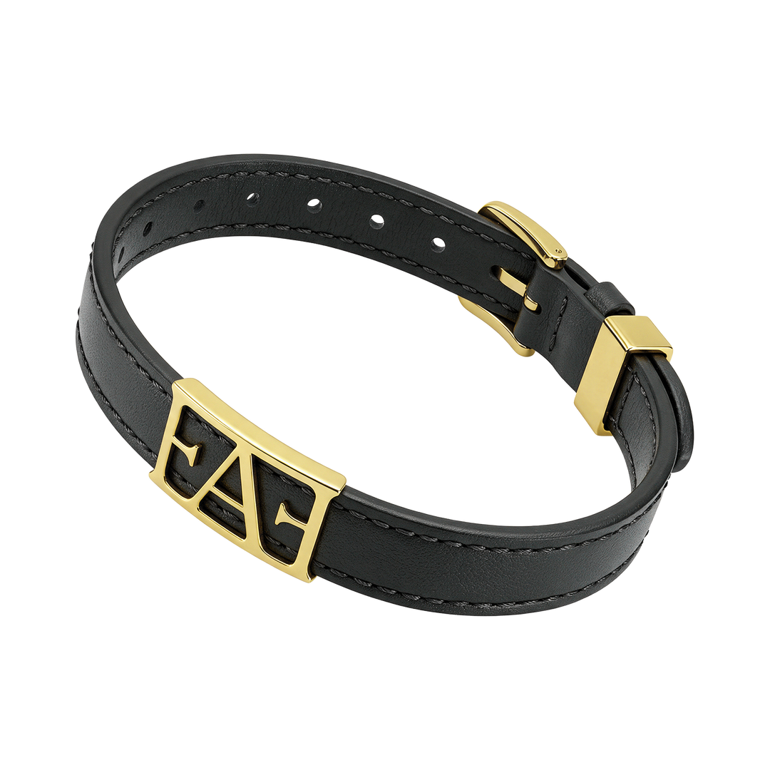 Statement Leather Bracelet / Black Color