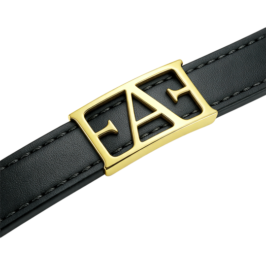 Statement Leather Bracelet / Black Color.