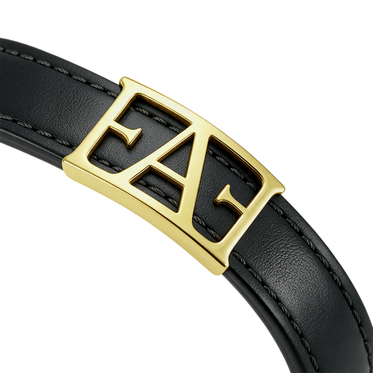 Statement Leather Bracelet / Black Color.