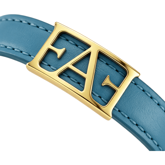 Statement Leather Bracelet / Blue Color