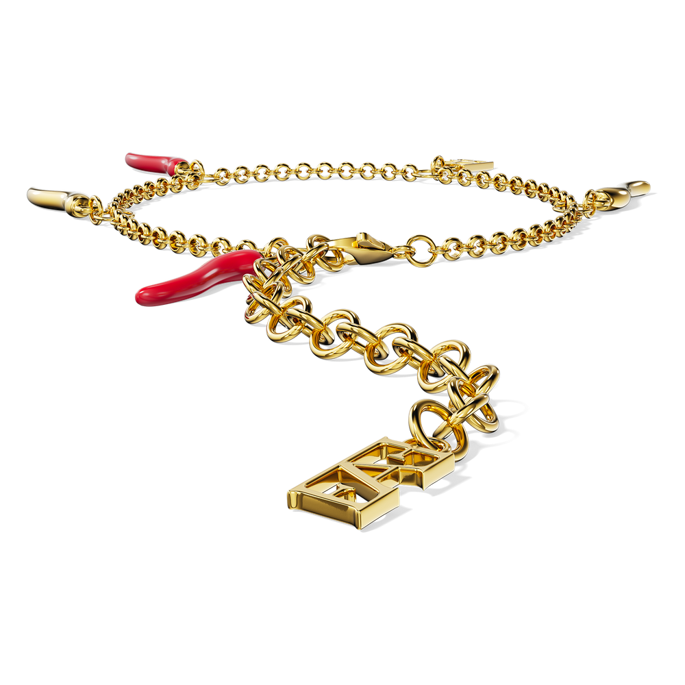 Cornicello Charm Bracelet – Red Horn - Enzo Attini - - jewelry_men