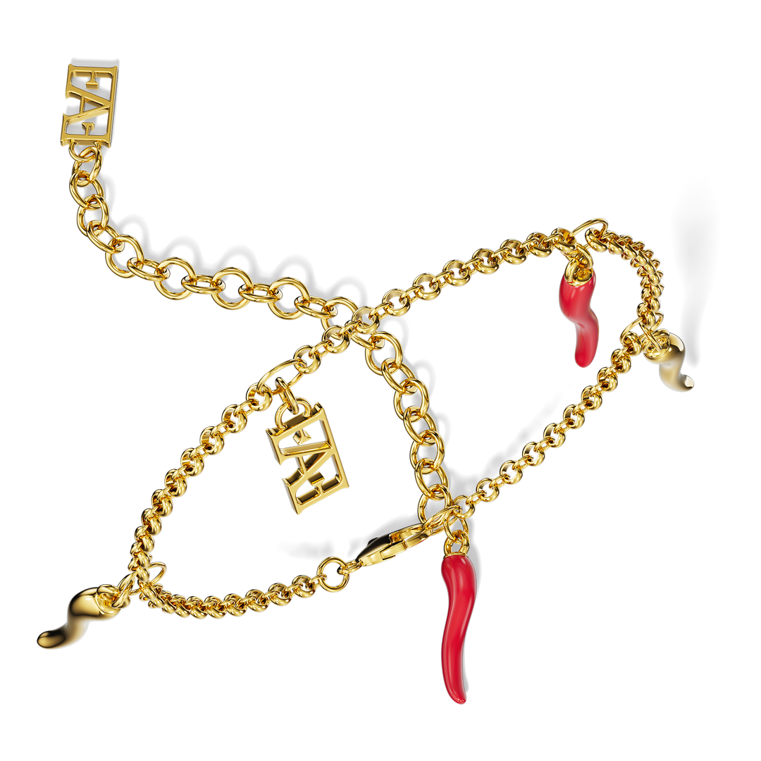 Cornicello Charm Bracelet – Red Horn - Enzo Attini - - jewelry_men