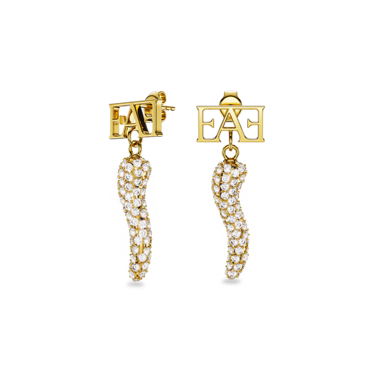 Cornicello Charm Earrings – White Horn - Enzo Attini - - earrings, jewelry_women