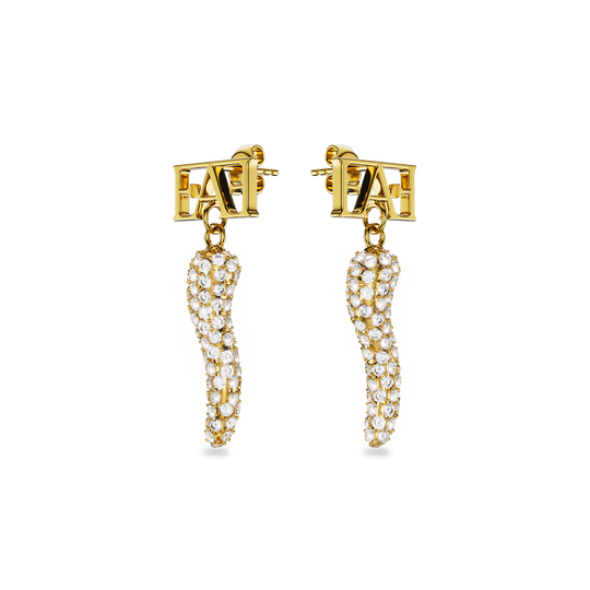Cornicello Charm Earrings – White Horn - Enzo Attini - - earrings, jewelry_women