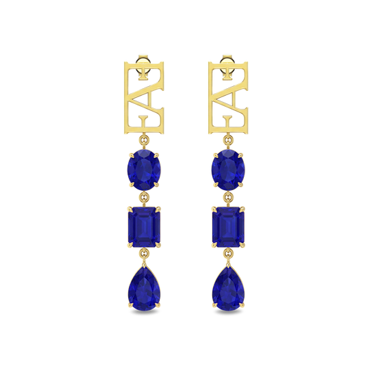 Trinity Earrings / Blue Color