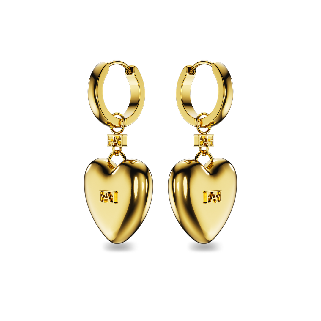Heart Charm Hoop Earrings