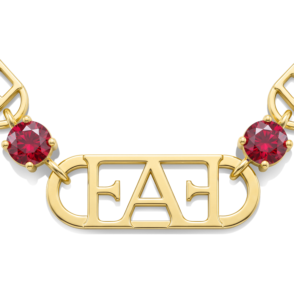 Statement Tennis Necklace / Red Color.