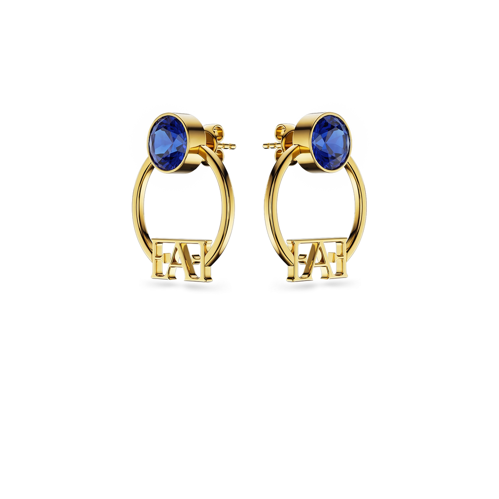 Nova Hoop Earrings / Blue Color - Enzo Attini - - earrings, jewelry_women