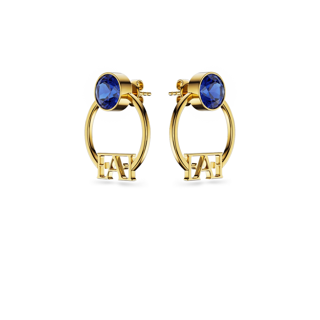 Nova Hoop Earrings / Blue Color - Enzo Attini - - earrings, jewelry_women