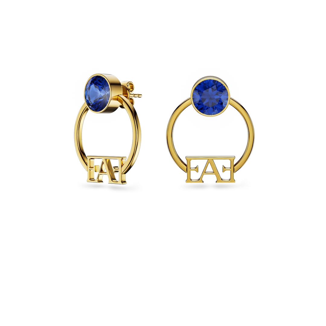 Nova Hoop Earrings / Blue Color - Enzo Attini - - earrings, jewelry_women