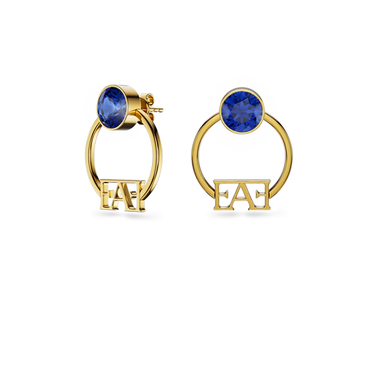 Nova Hoop Earrings / Blue Color - Enzo Attini - - earrings, jewelry_women