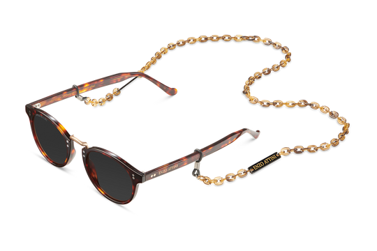 Portofino / Tortoise Red + Black Lens.