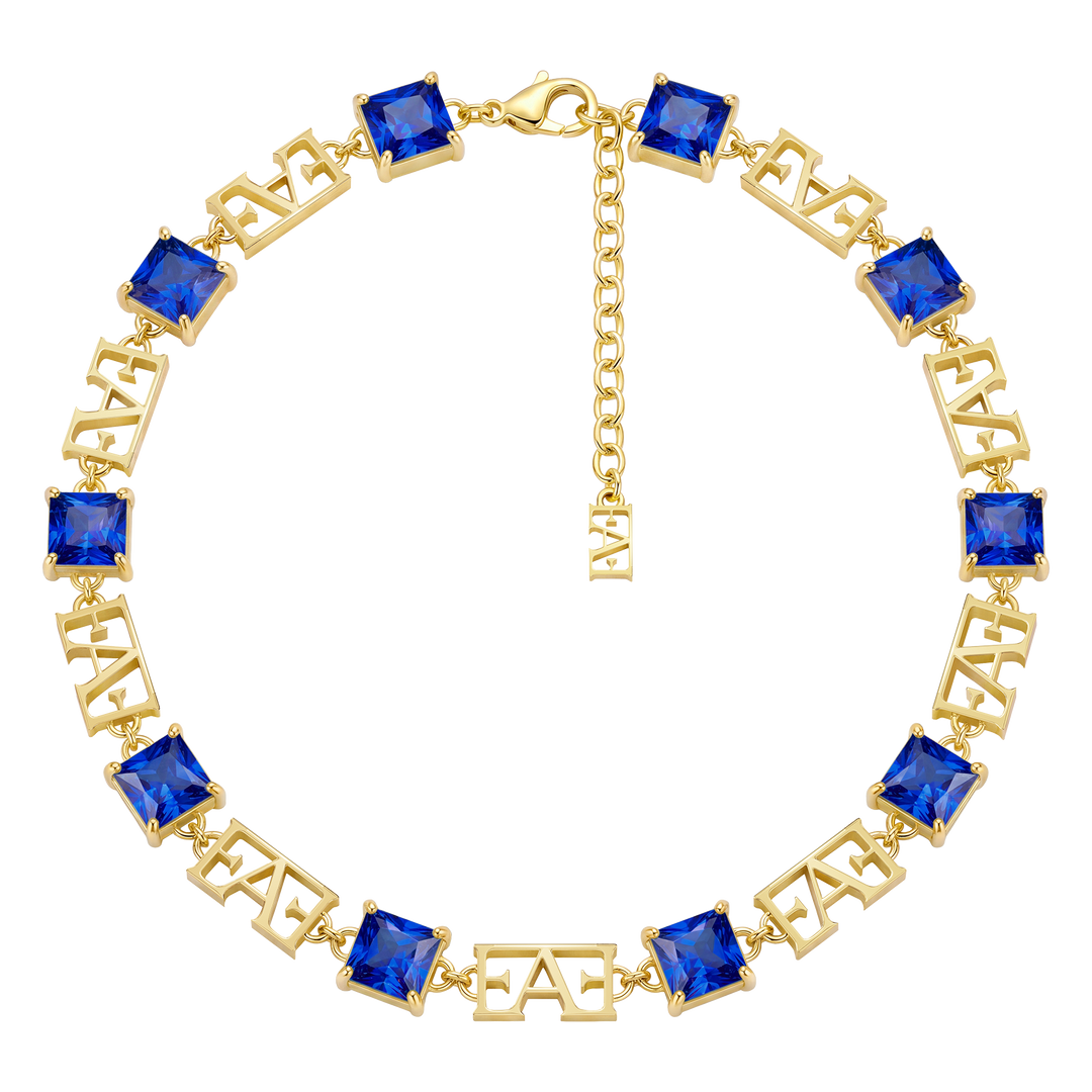 Luce Monogram Necklace / Blue Color.