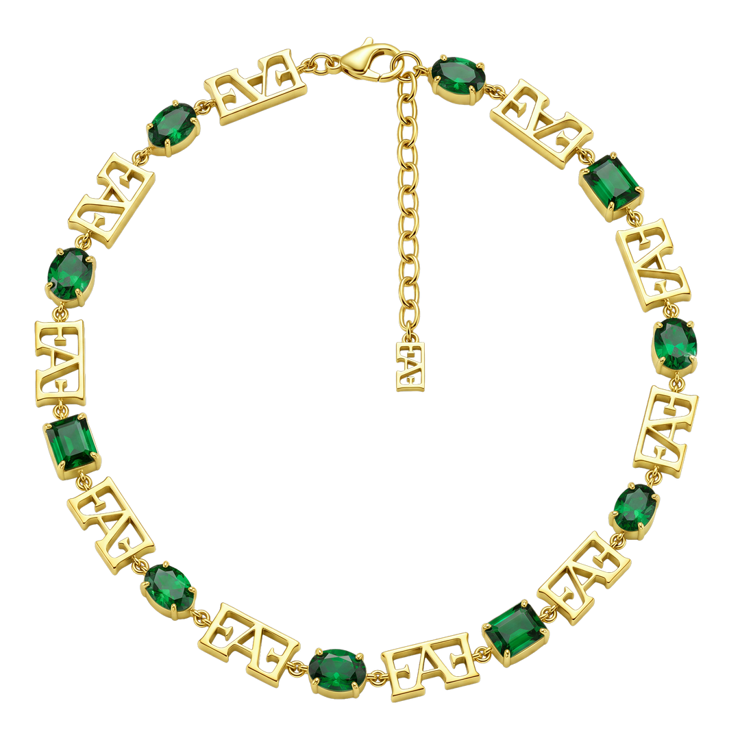 Trinity Necklace / Green Color.