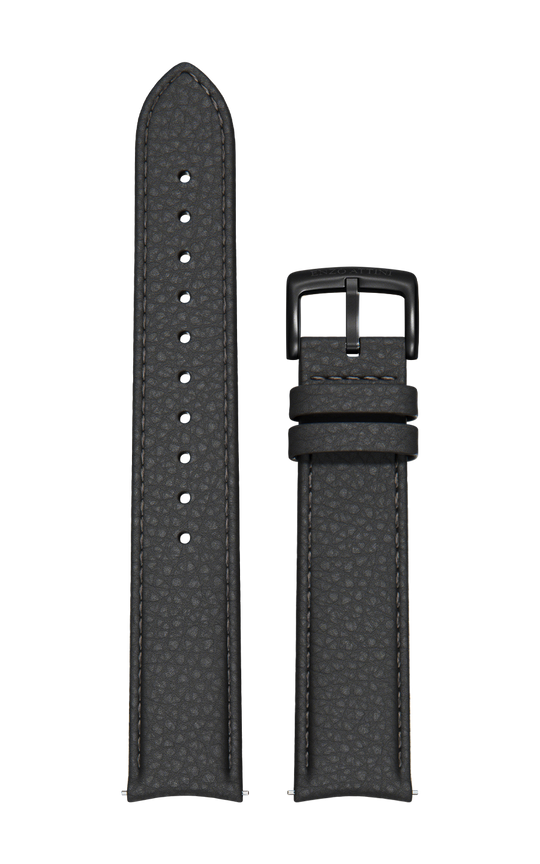 Black Italian Leather Strap / Black Color Buckle