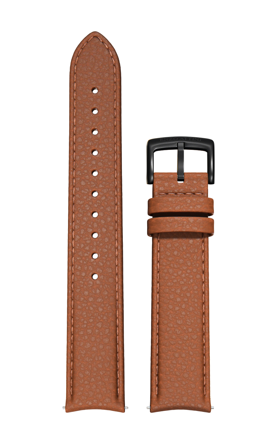 Brown Italian Leather Strap / Black Color Buckle