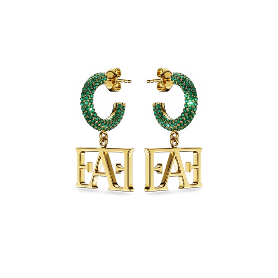 My Enzo Attini Earrings / Green Emerald Color - Enzo Attini - - earrings, jewelry_women