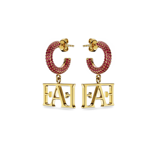 My Enzo Attini Earrings / Red Ruby Color - Enzo Attini - - earrings, jewelry_women