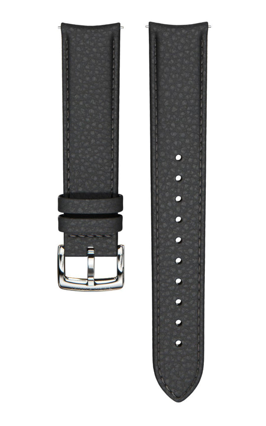 Black Italian Leather Strap / Silver Buckle