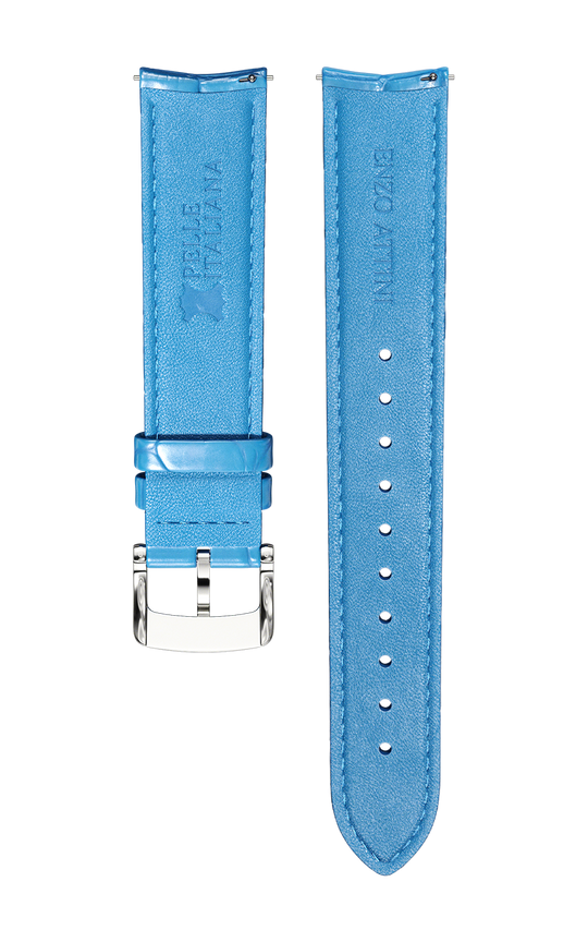 Tiffany Italian Leather Strap (croc pattern) / Silver Color Buckle