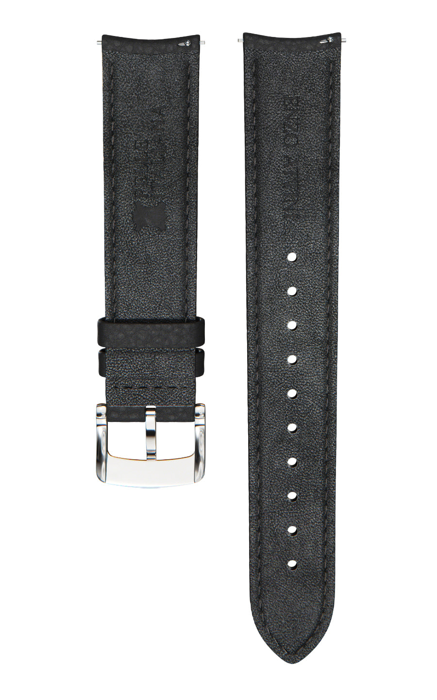 Black Italian Leather Strap / Silver Buckle